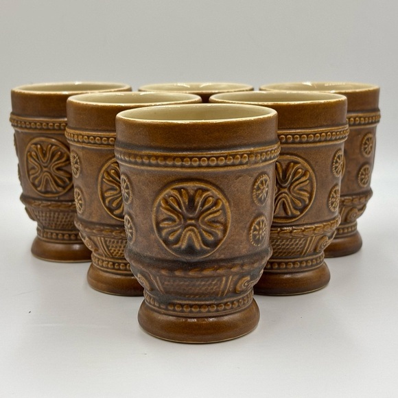 Set of 6 West Germany 8 oz Tumblers. Vintage Salt Glaze Tumblers. - Picture 2 of 10